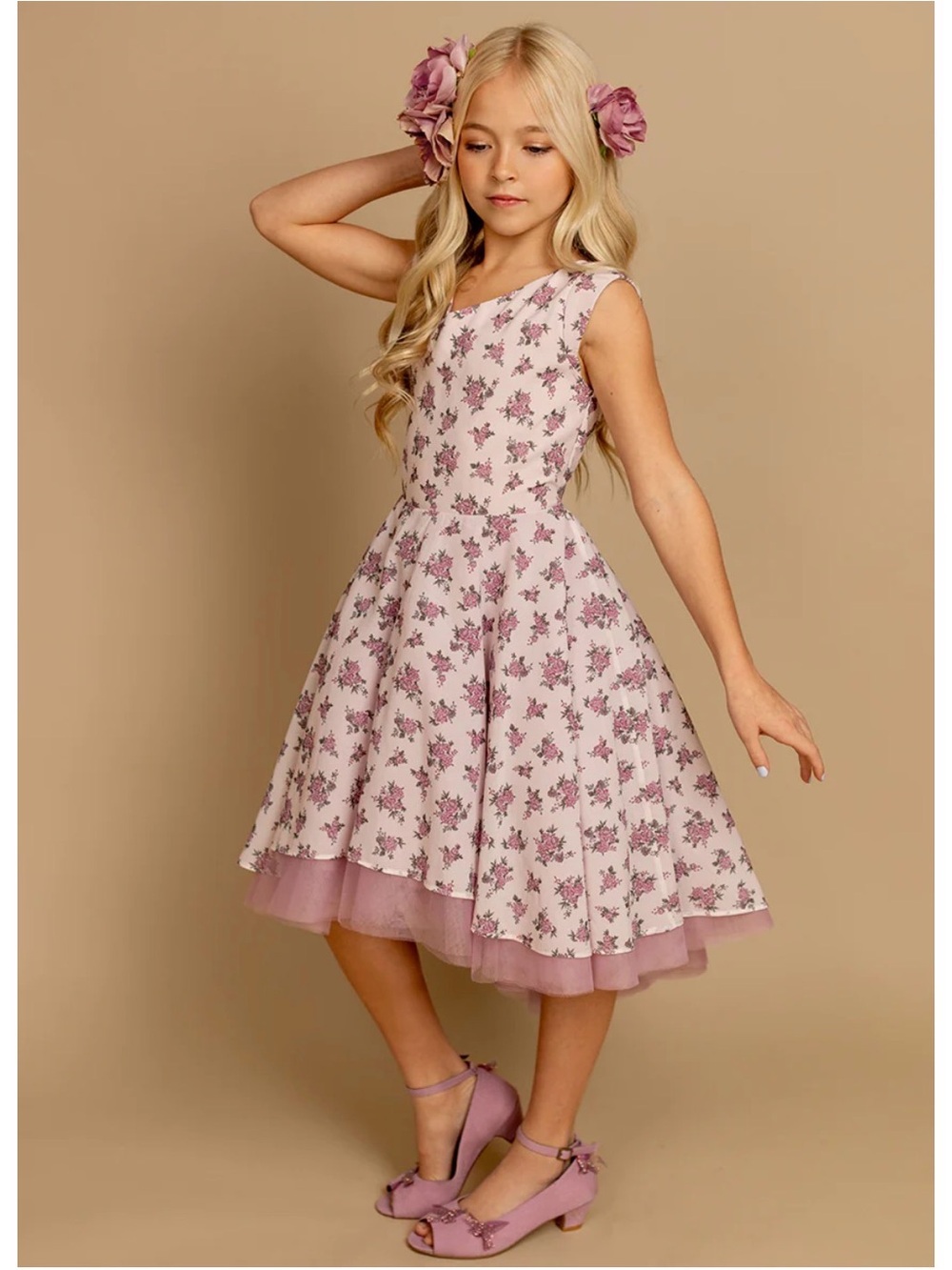 Joyfolie LEZAH PETTICOAT DRESS IN LILAC DITSY FLORAL Size 12